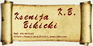 Ksenija Bikicki vizit kartica